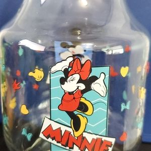 Disney Glass Juice Carafe Mickey & Minnie Vase